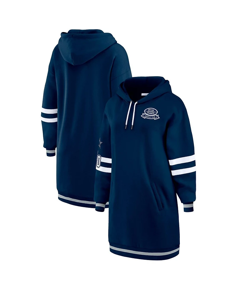 Wear by Erin Andrews Women's Navy Dallas Cowboys Hoodie Dress
