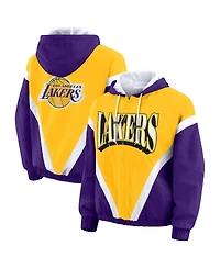 Wear by Erin Andrews Women's Gold/Purple Los Angeles Lakers Color Block Full-Zip Windbreaker Jacket