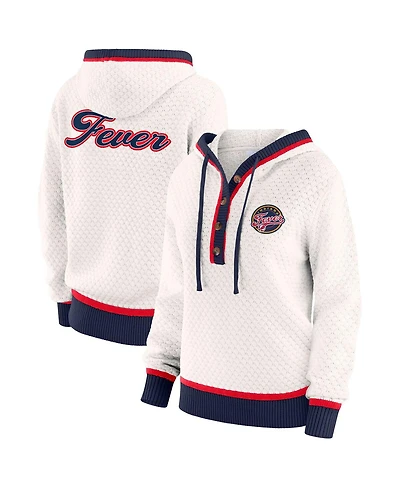 Wear by Erin Andrews Women'sCream Indiana Fever Hooded Sweater