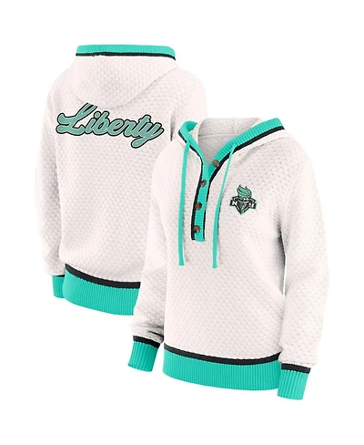 Wear by Erin Andrews Women'sCream New York Liberty Hooded Sweater