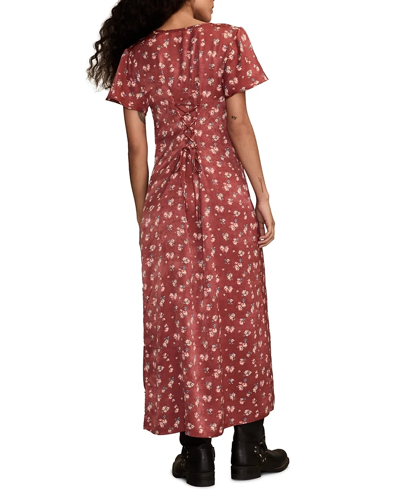 Lucky Brand Women's Flutter Sleeve Midi Dress