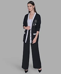 Karl Lagerfeld Paris Women's Patch Detail Cardigan