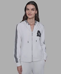 Karl Lagerfeld Paris Women's Zip-Up Hooded Jacket