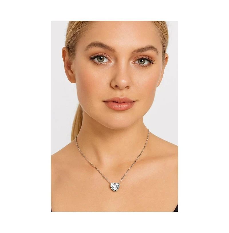Heart Necklace with Cubic Zirconia Crystal