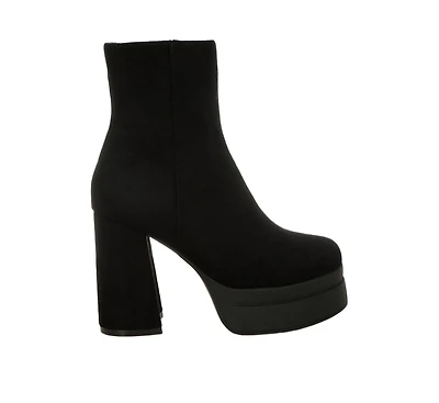 London Rag Women's Maltese Soft Microfiber Block Heel Boots