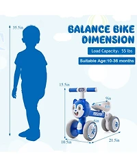Gymax Baby Balance Bike Ride on Toys w/ Silent Wheels & Pu Seat Linked Rotating Eyes