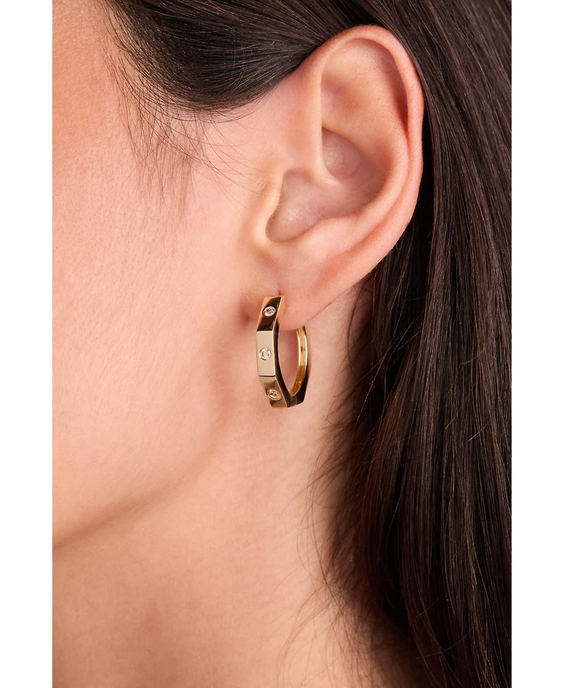 Le Vian Nude Diamond Octagon Shape Small Hoop Earrings (1/5 ct. t.w.) in 14k Gold, 0.9"