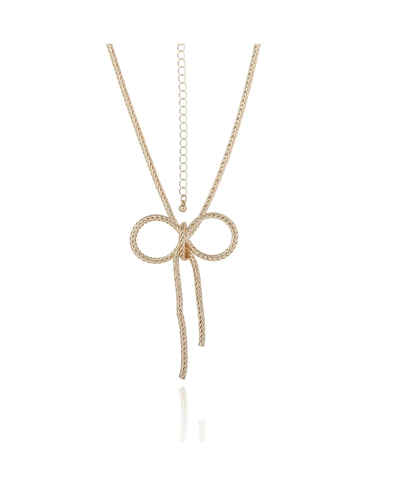 BCBGeneration Gold Bow Pendant Chain Necklace