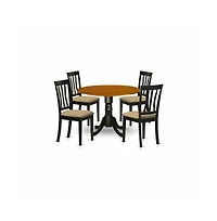 East West Furniture Dining set - 5 Pcs with 4 Wooden Chairs