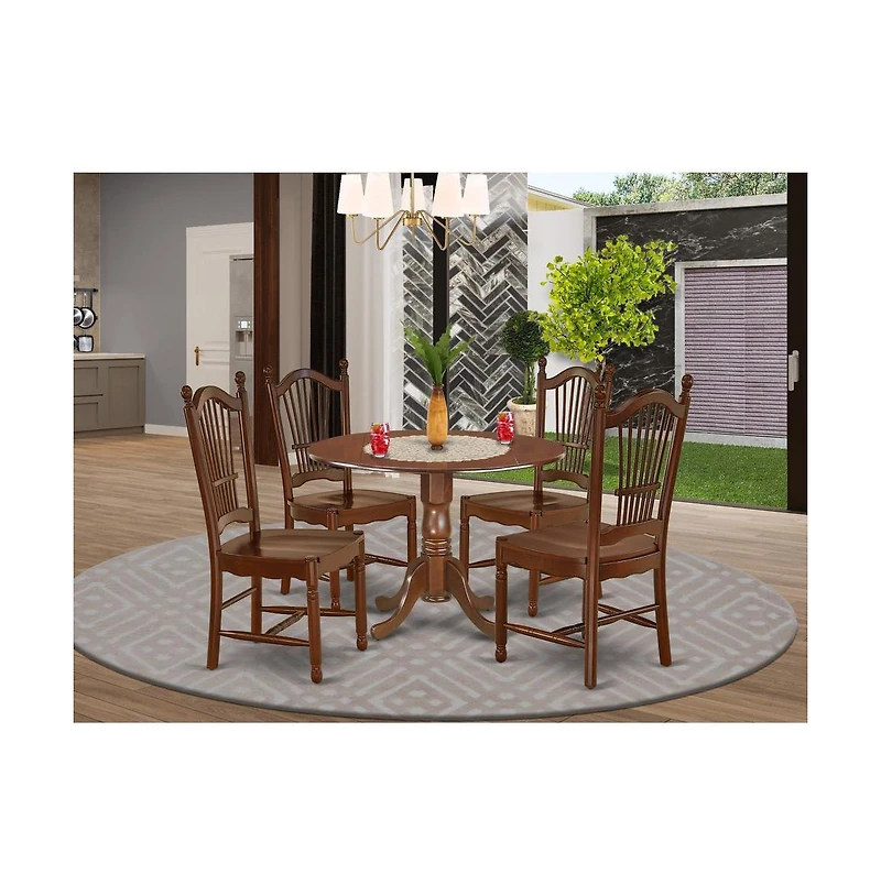 East West Furniture Dining Room Set Mahogany