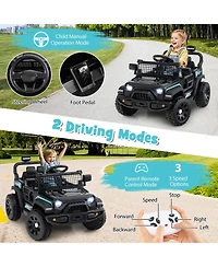 Gymax Kids Ride on Car Truck 12V Battery Powered Electric Vehicle w/ Foldable Mirrors