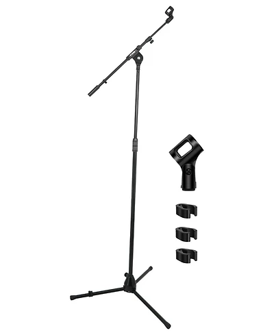5 Core Microphone Stand Floor Height Adjustable w Extending Telescoping Boom Arm