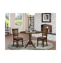 East West Furniture 3 Pc2-drop-leaf Dining Table and 2 Dining Chairs