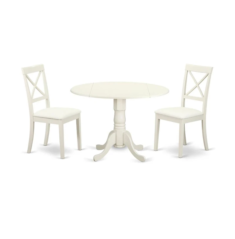 East West Furniture Dining Room Set Linen White