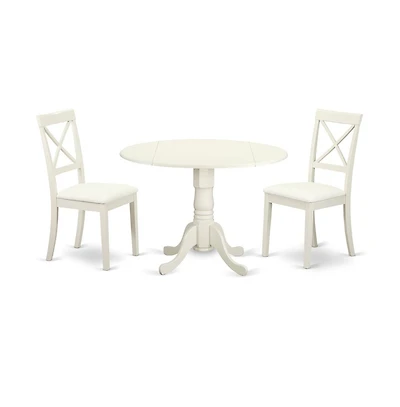 East West Furniture Dining Room Set Linen White