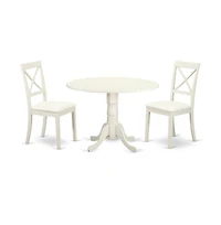 East West Furniture Dining Room Set Linen White