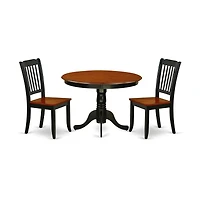 East West Furniture Dining Room Set Black & Cherry