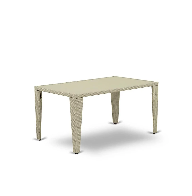 East West Furniture Wicker Patio Set Natural Linen