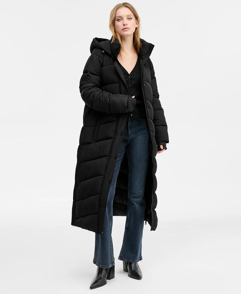 Bcbg Women's Hooded Water-Resistant Maxi Puffer Coat, Macy's Exclusive