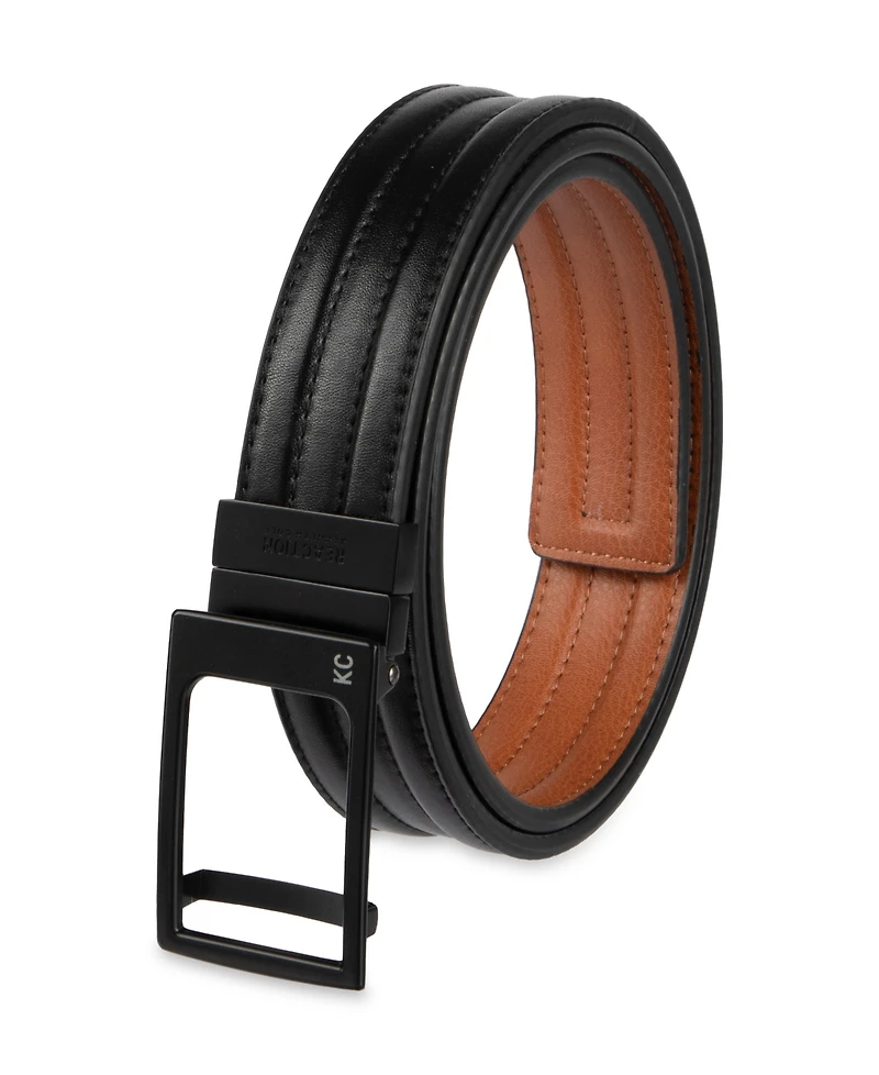 Kenneth Cole Reaction Men's Reversible Compression Plaque Locking Buckle Belt