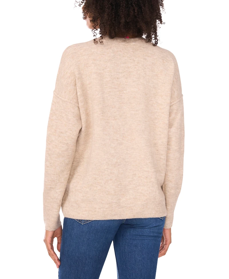 Vince Camuto Women's Cozy Crewneck Long-Sleeve Extend-Shoulder Sweater