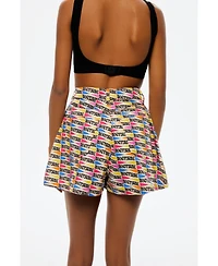 Nocturne Women's Zipper Detailed Patterned Mini Shorts