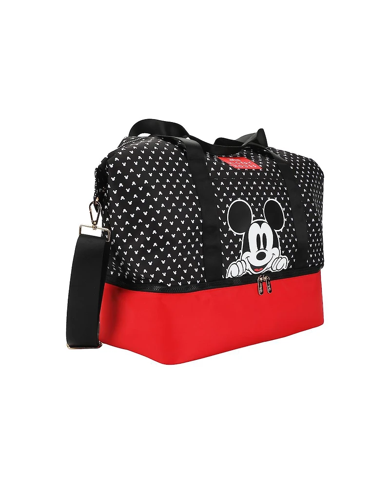 Disney Mickey Mouse Peeking Black 18" Nylon Duffle Bag