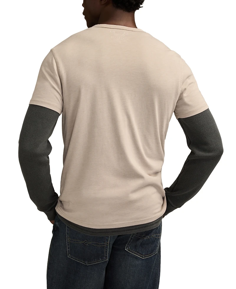 Lucky Brand Men's Venice Burnout Notch Neck T-shirts