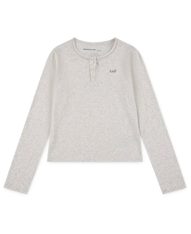abercrombie kids Girls Essential Long Sleeve Henley T-Shirt