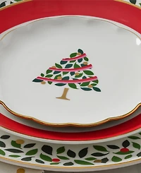 Kate Spade Evergreen Scallop Tidbit Plates, Set of 4