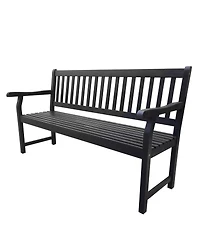 Jonathan Y Laurel 59.1" 3-Seat Slat-Back 600-Lbs Support Acacia Wood Outdoor Garden Patio Bench