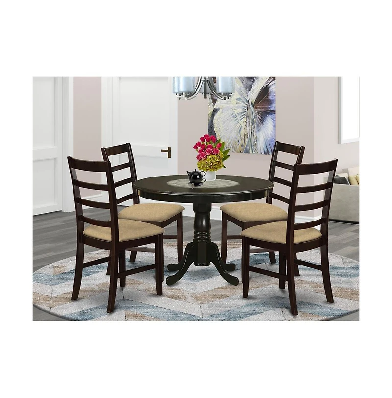 East West Furniture 5 Pc small Kitchen Table set-Dining Table and 4 Kitchen Chairs
