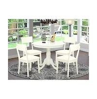 East West Furniture Dining Room Set Linen White