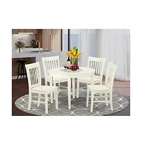 East West Furniture Dining Room Set Linen White