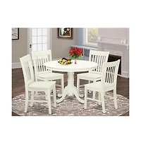 East West Furniture Dining Room Set Linen White