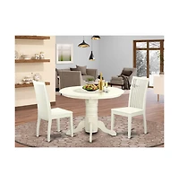 East West Furniture Dining Room Set Linen White