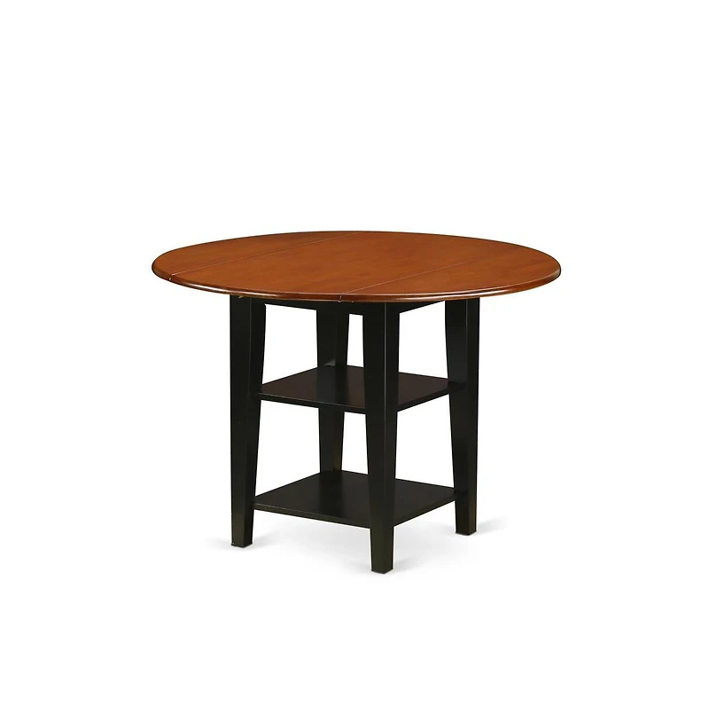 East West Furniture Dining Room Set Black & Cherry