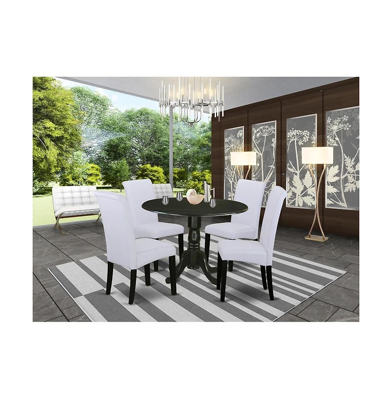 East West Furniture Dining Room Set Black