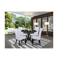 East West Furniture Dining Room Set Black