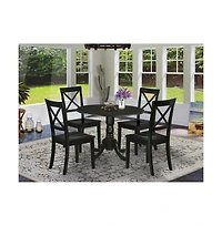 East West Furniture Dining Room Set Black