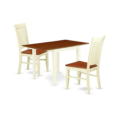 East West Furniture Dining Room Set Buttermilk & Cherry