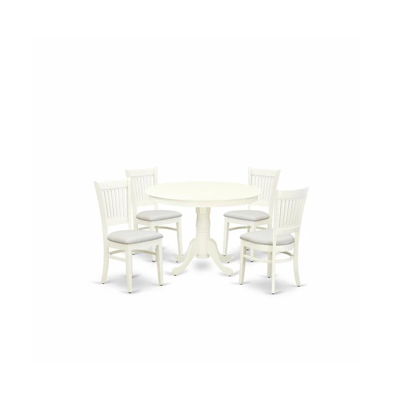 East West Furniture 5-Pc Dining Room Table Set- 4 Dining Chairs and Modern Kitchen Table