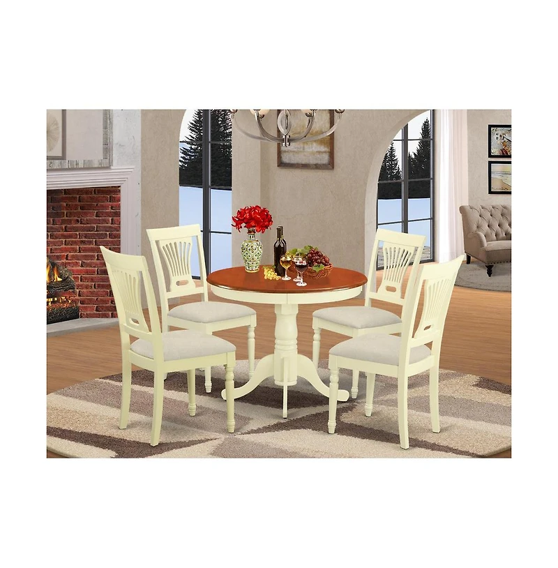 East West Furniture 5 Pc Kitchen Table set-small Kitchen Table and 4 Chairs for Dining room