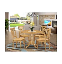 East West Furniture 5 Pc Kitchen Table set-drop leaf Table and 4 dinette Chairs