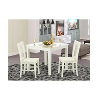 East West Furniture Dining Room Set Linen White