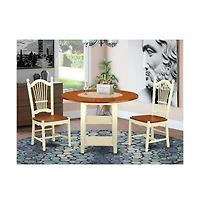 East West Furniture Dining Room Set Buttermilk & Cherry