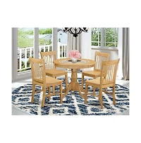 East West Furniture 5 Pc Dinette Table set - Dining Table for small spaces and 4 Dining room chair