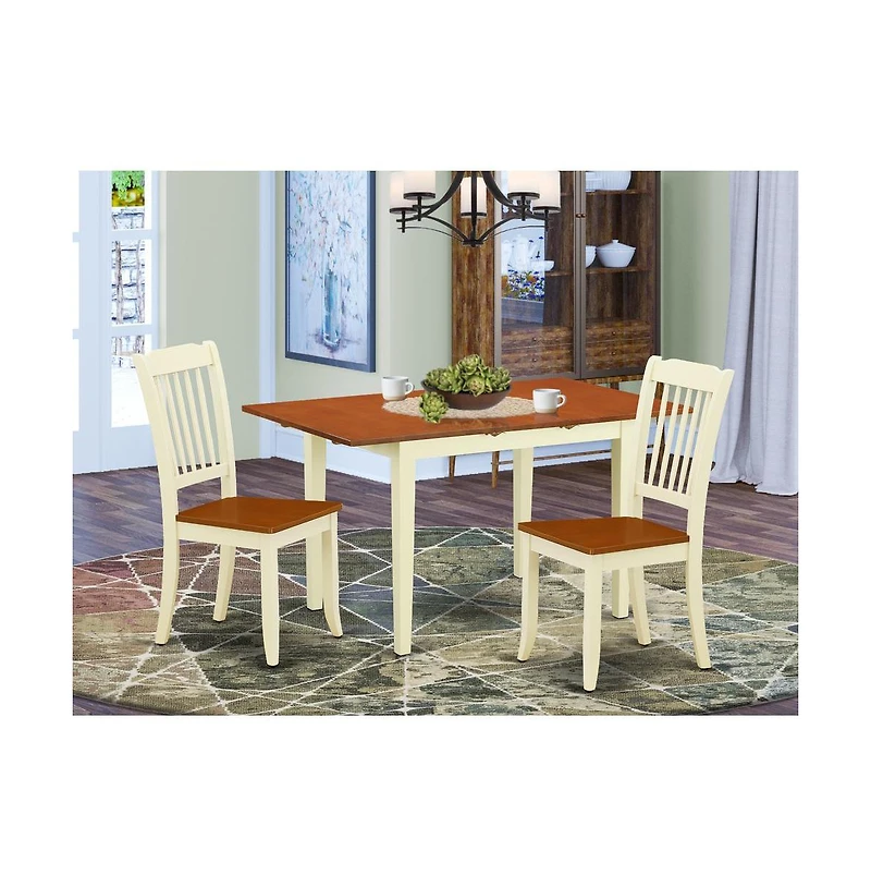 East West Furniture Dining Room Set Buttermilk & Cherry