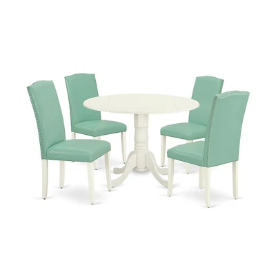 East West Furniture Dining Room Set Linen White