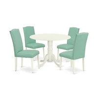 East West Furniture Dining Room Set Linen White